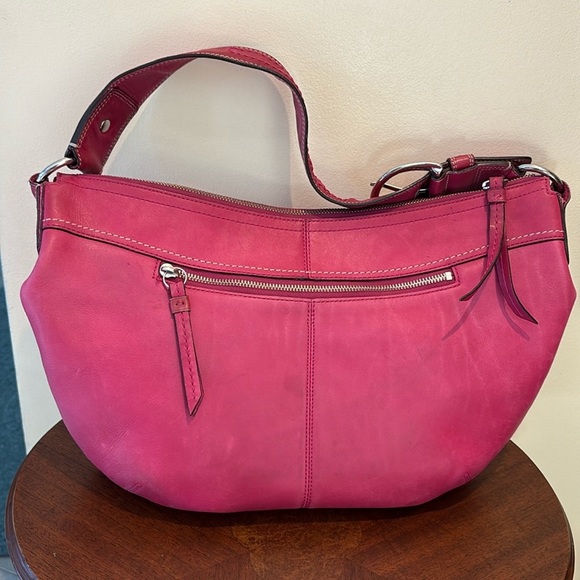 Coach Soho pleated hobo bag shoulder bag Crescent shaped leather pink vintage - Picture 16 of 17